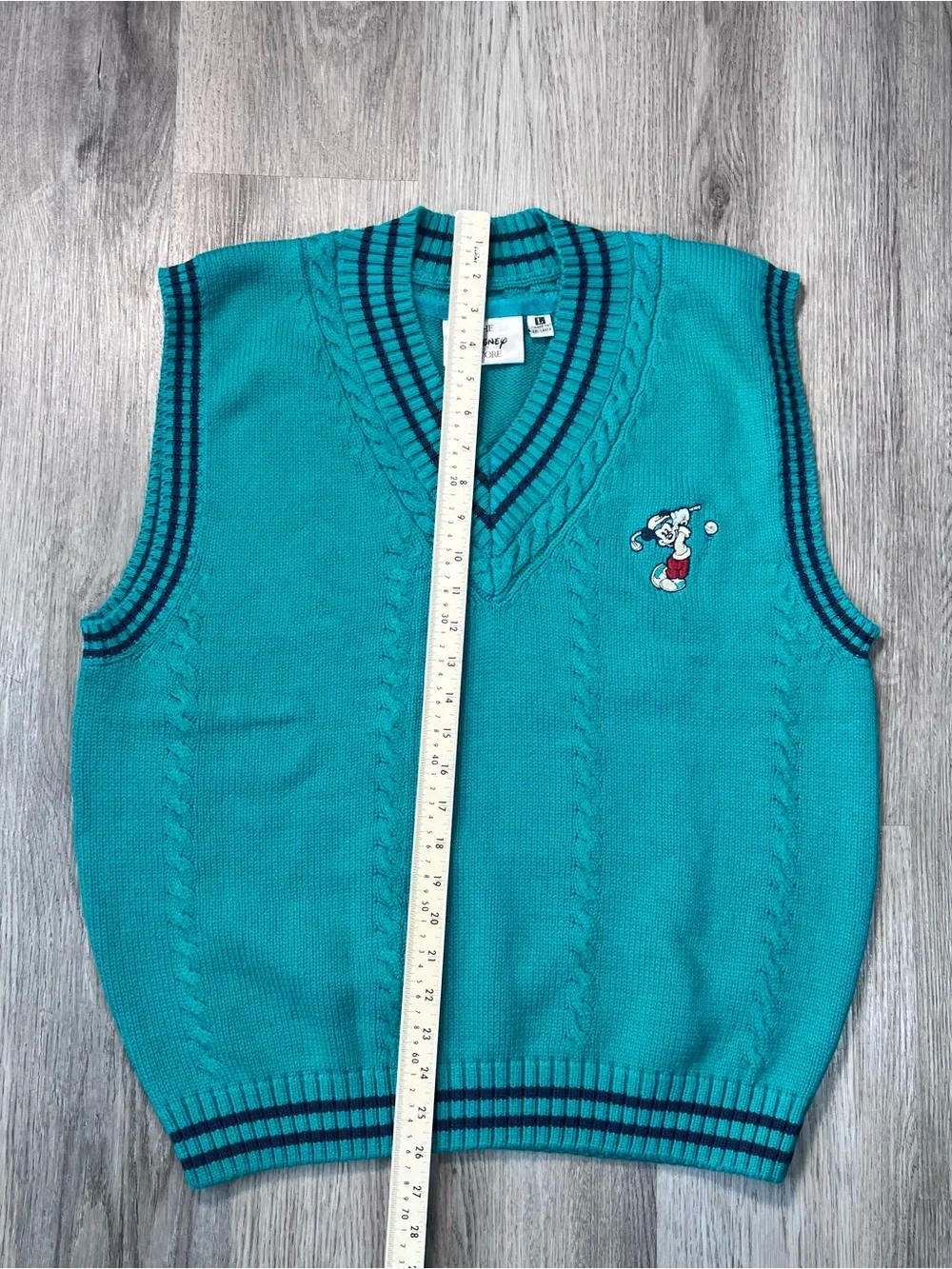 Vintage Disney Store Men’s L Green Knit Mickey Mouse Golf Cricket Sweater Vest - Picture 7 of 8